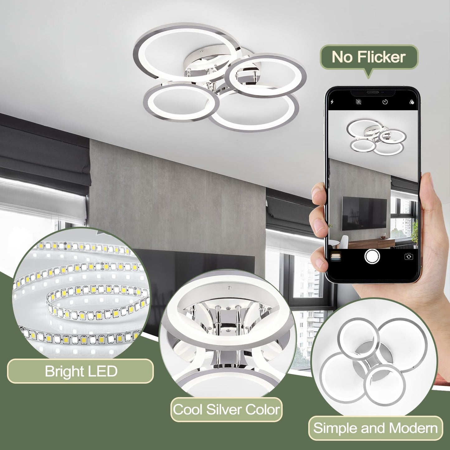 ADISUN Dimmable LED Flush Mount Ceiling Light