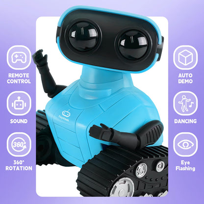 Playsheek Robot Toys Remote Control Robot Toy Rechargeable Emo Robot with Auto-Demonstration Kids Robot RC Robot for Kids Smart Robot Gift for Children Age 3 Years and Up Blue