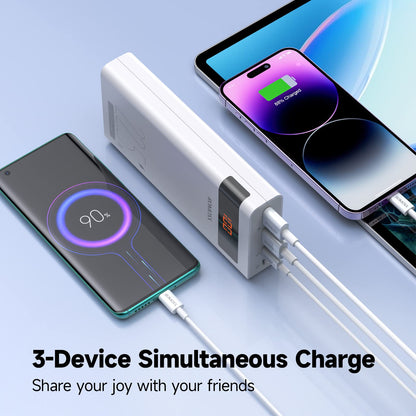 ROMOSS 30000mAh Power Bank, Sense8PF Portable Charger, 22.5W USB C PD20W Fast Charging LED Display, Phone Battery Pack with 3 Outputs & 3 Inputs Compatible with iPhone, iPad, Galaxy, Android and More