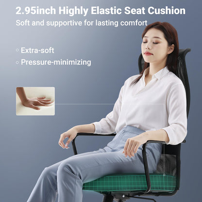 SIHOO M101C Ergonomic Office Chair-High Back Mesh Office Chair, Big and Tall Office Chair Lumbar Support, Comfortable Large Seat Cushion, Computer Desk Chair for Home Office, Black