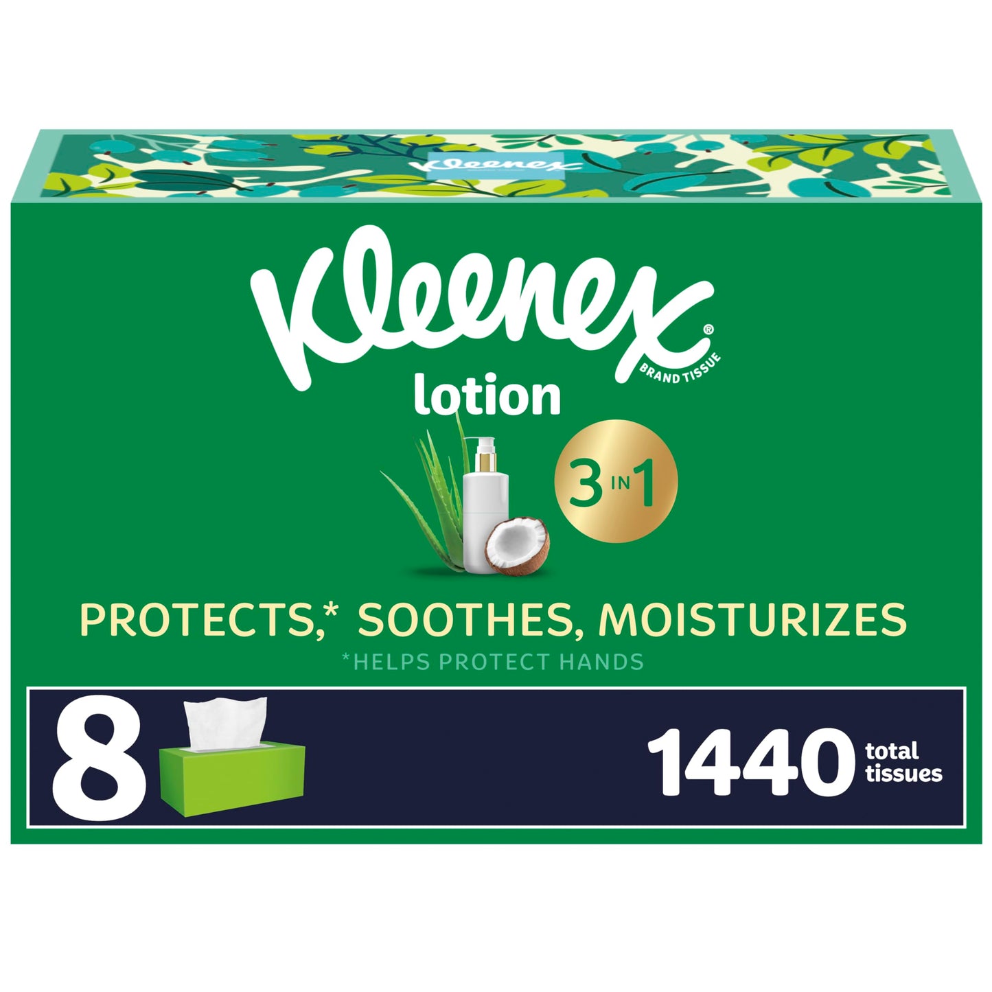 1440 Kleenex Lotion Tissues with Coconut Oil, 8 Boxes