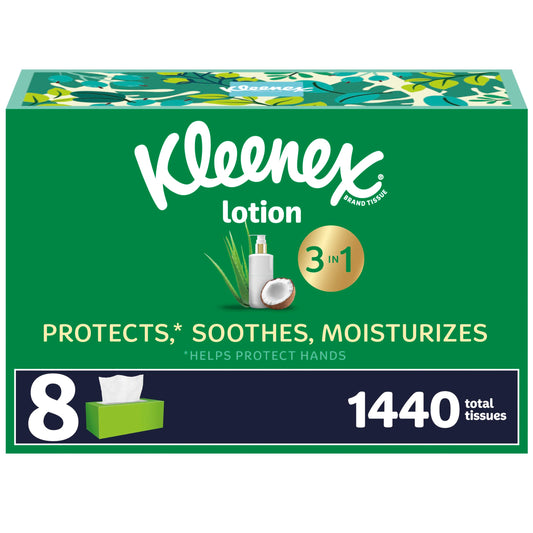 1440 Kleenex Lotion Tissues with Coconut Oil, 8 Boxes