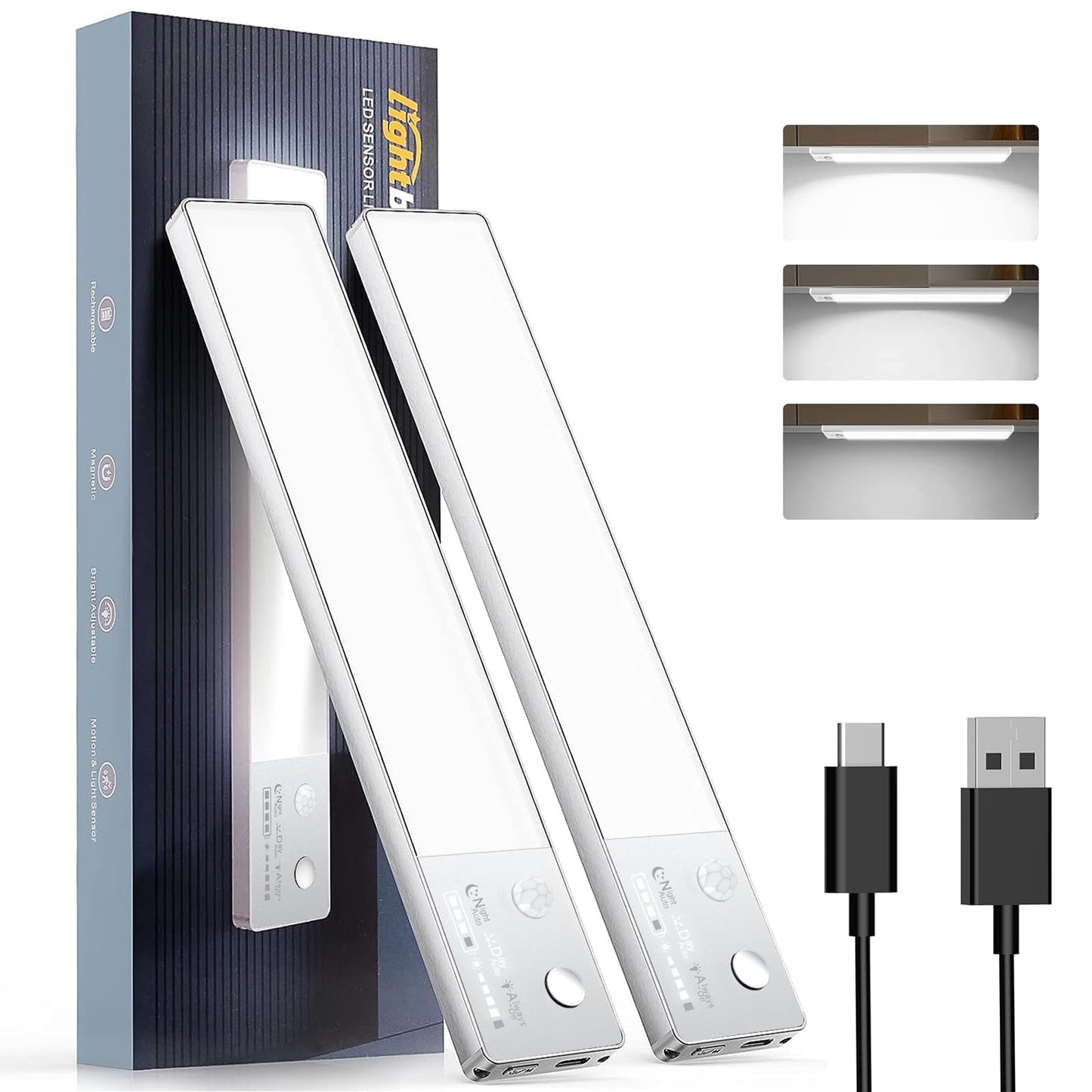 LED Motion Sensor Closet Lights, Wireless Rechargeable