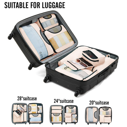 Veken Packing Cubes with Toiletry and Shoe Bag