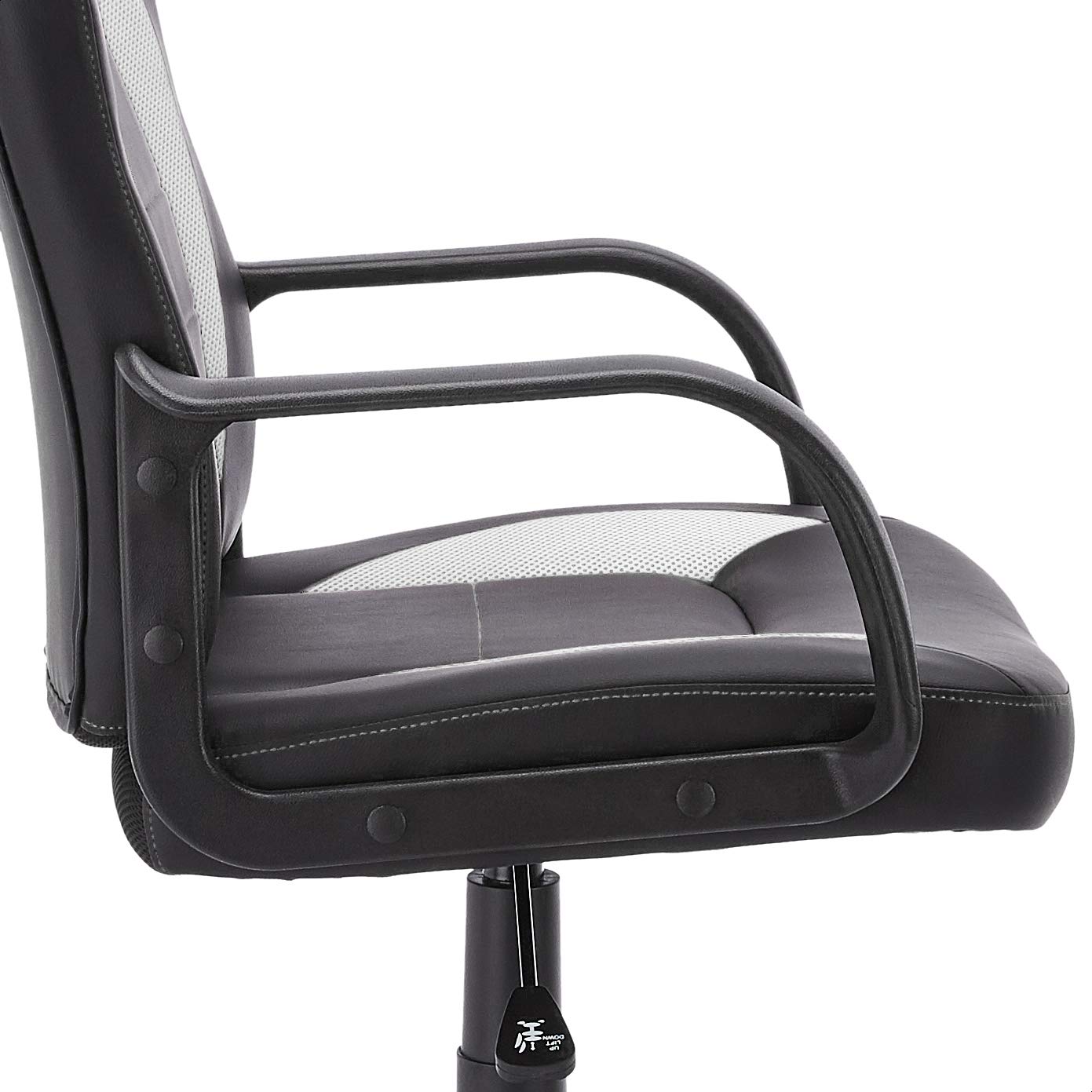 Amazon Basics Racing/Gaming Chair - Faux Leather, 22.6"D x 25.2"W x 44.1"H, White
