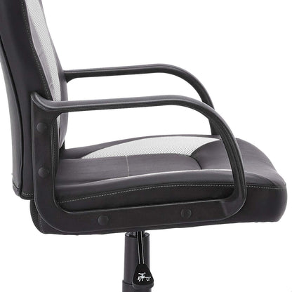 Amazon Basics Racing/Gaming Chair - Faux Leather, 22.6"D x 25.2"W x 44.1"H, White