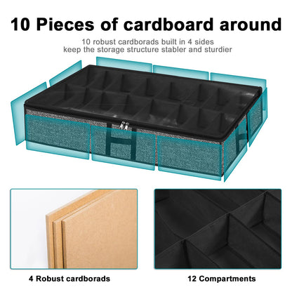 2 Pack Under Bed Shoe Storage Organizer