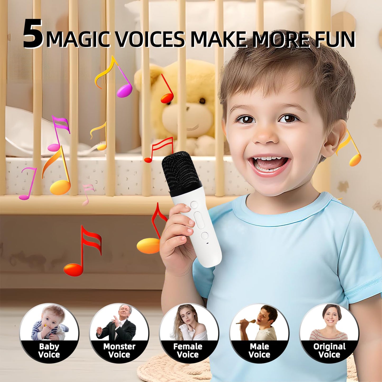 Mini Karaoke Machine with 2 Microphones for Kids