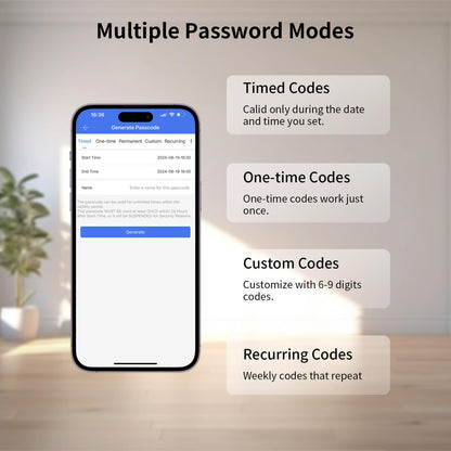 Smart Keyless Door Lock with Fingerprint & APP