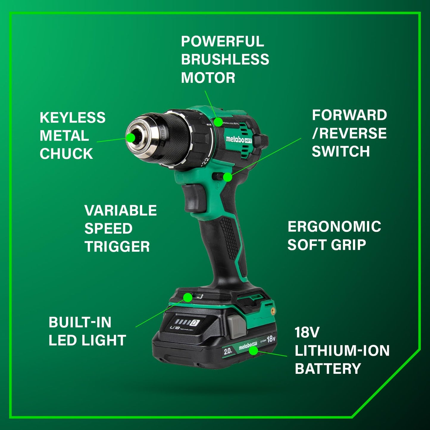 Metabo HPT 18V Cordless Drill Kit with Torque