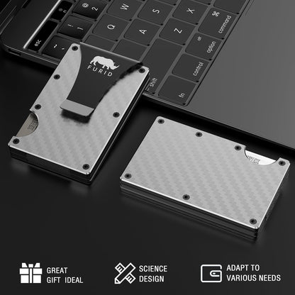 furid Card Wallet for Men Slim: Metal Wallet with Money clip - Rfid Wallet For Men - Minimalist Credit Card Holder Wallets for Men Gift
