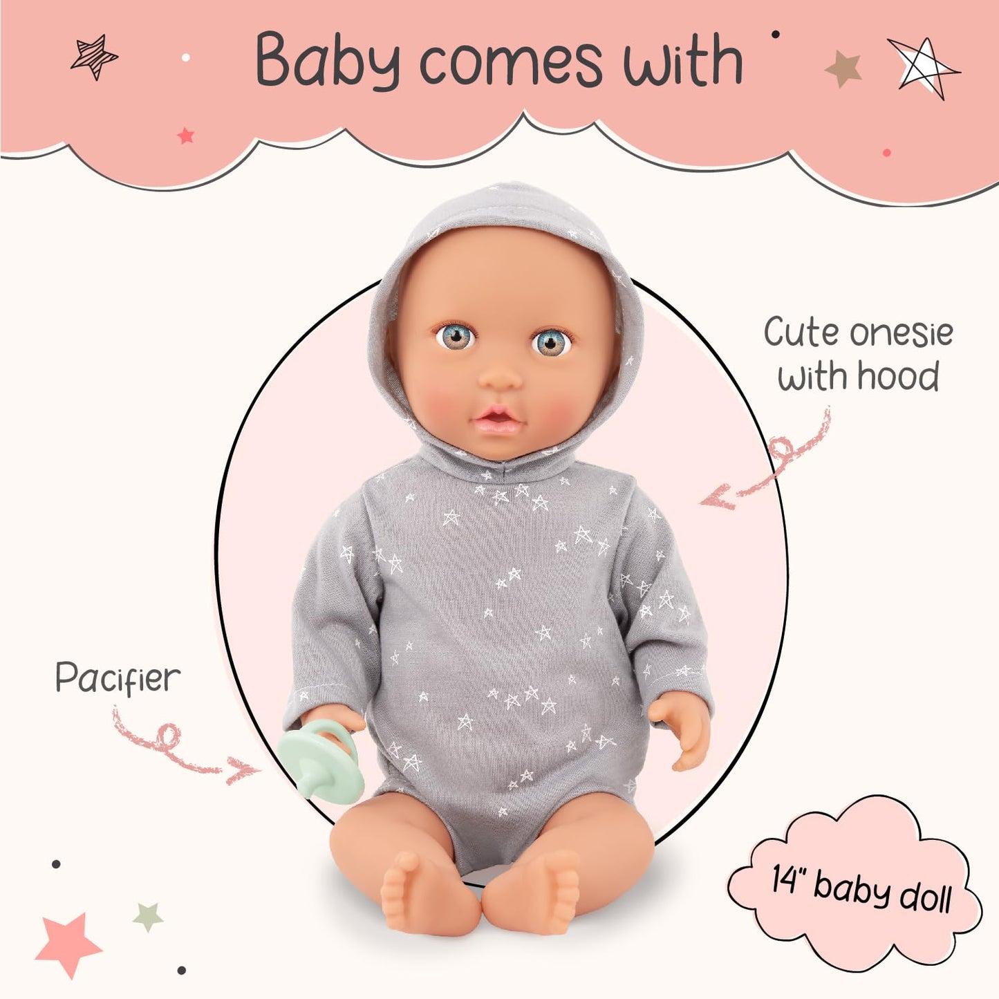 LullaBaby 14-Inch Realistic Baby Boy Doll Set