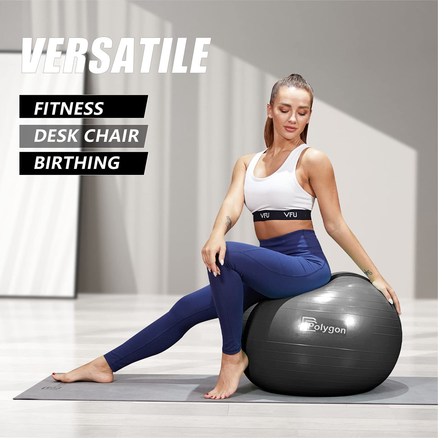 Polygon Anti-Burst Fitness Yoga Ball - 65CM