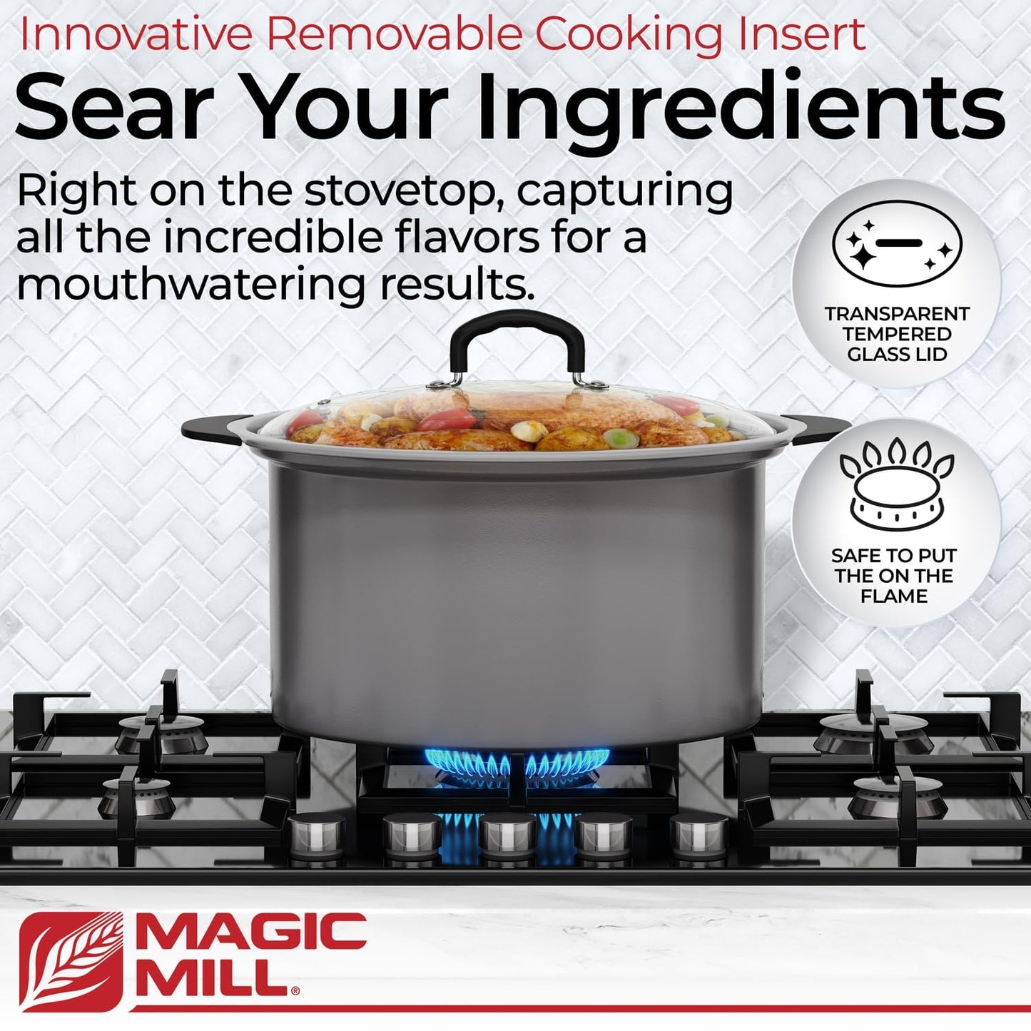 Magic Mill 10-Quart Slow Cooker with Glass Lid