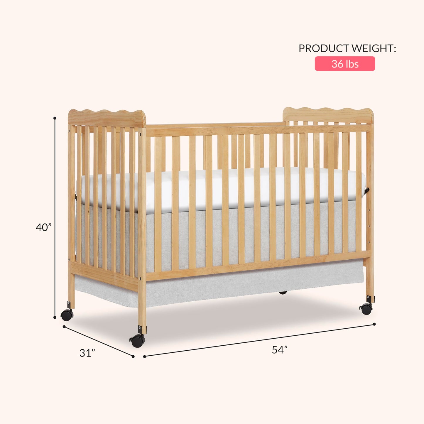 3-in-1 Convertible Crib by Dream On Me