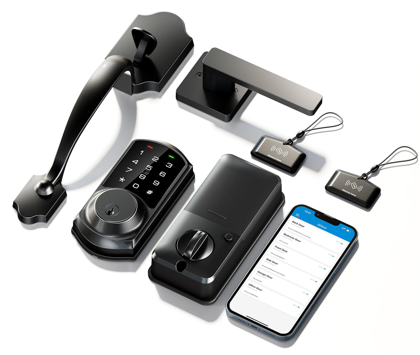 Smart Keyless Front Door Lock with Touchscreen