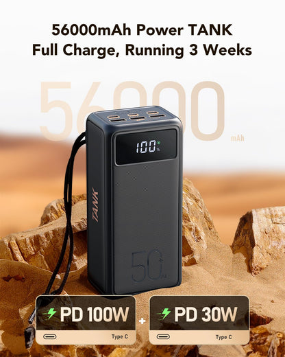 56000mAh Portable Charger with LED Flashlight