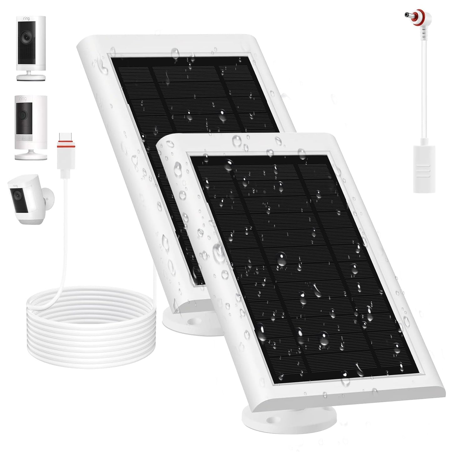 5W Solar Panel for Ring Camera, 2 Pack