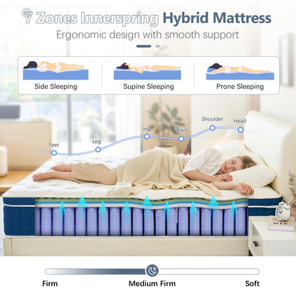 12 Inch Twin Hybrid Mattress with Pressure Relief