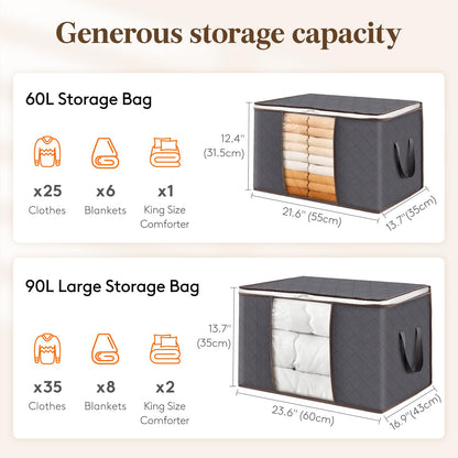 Lifewit 6-Pack Foldable Storage Bins with Lids