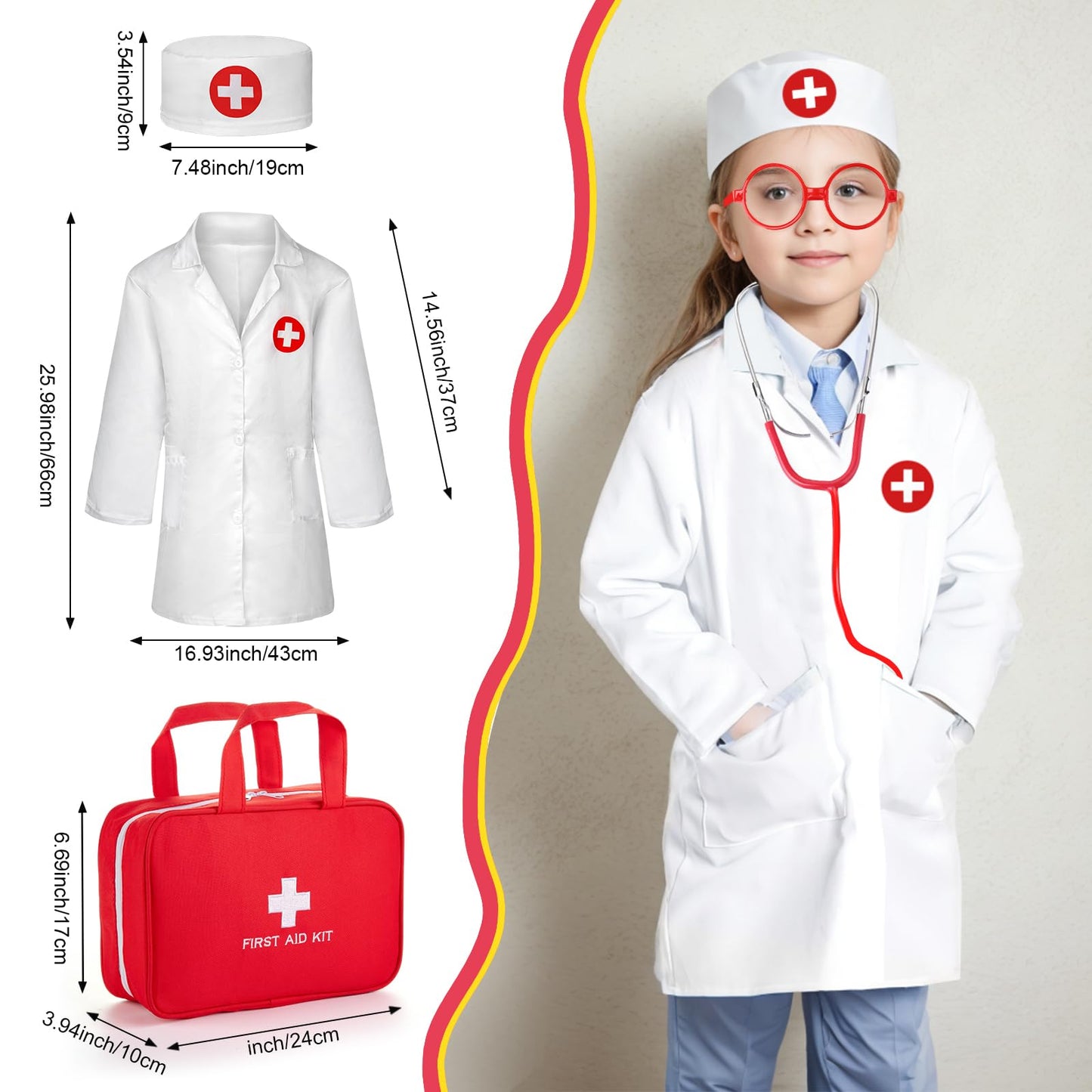Kids Doctor Playset with Stethoscope & Accessories
