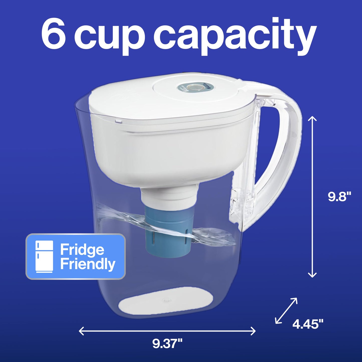 Brita Metro Water Filter Pitcher with SmartLight Filter Change Indicator, BPA-Free, Replaces 1,800 Plastic Water Bottles a Year, Lasts Six Months, Includes 1 Elite Filter, Small - 6-Cup Capacity