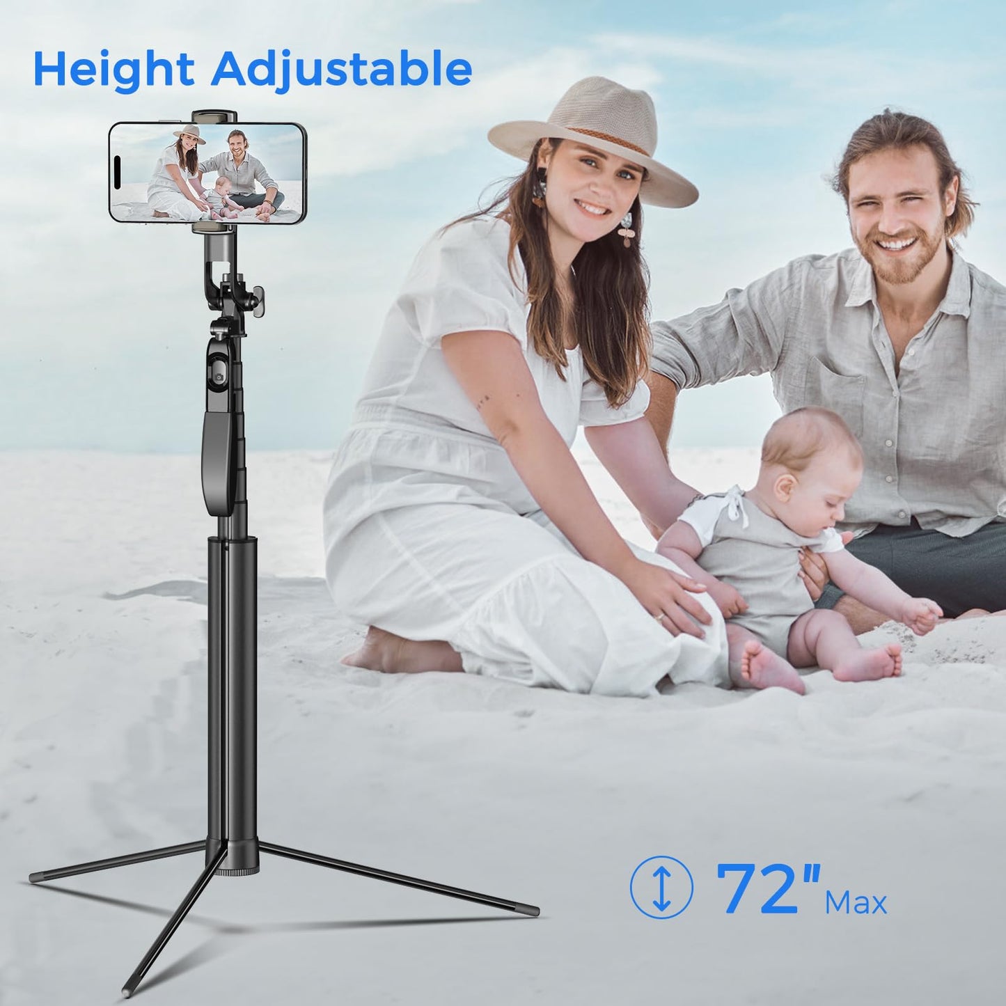 Extendable Selfie Stick Tripod with Remote Control