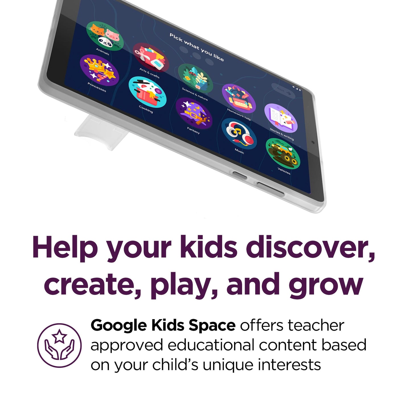 Lenovo Tab M8 Gen 4-2024 - Family Tablet - Google Kids Space - 8" HD Touch Display - 2 GB Memory - 32 GB Storage - MediaTek Helio A22 - Arctic Grey - Folio with Stand