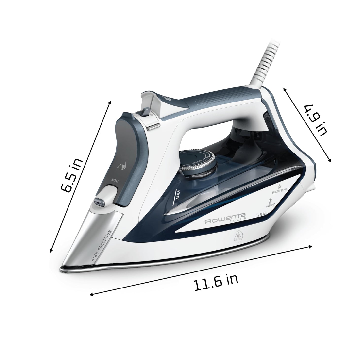 Rowenta Powerful Steam Iron with Stainless Steel Soleplate