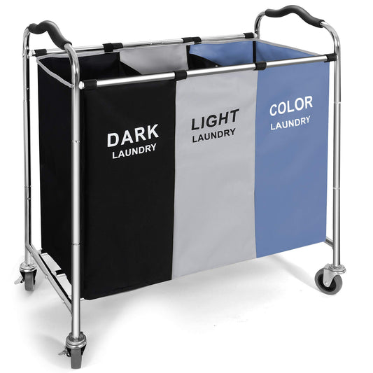 240L Laundry Basket Sorter with Wheels for Clothes