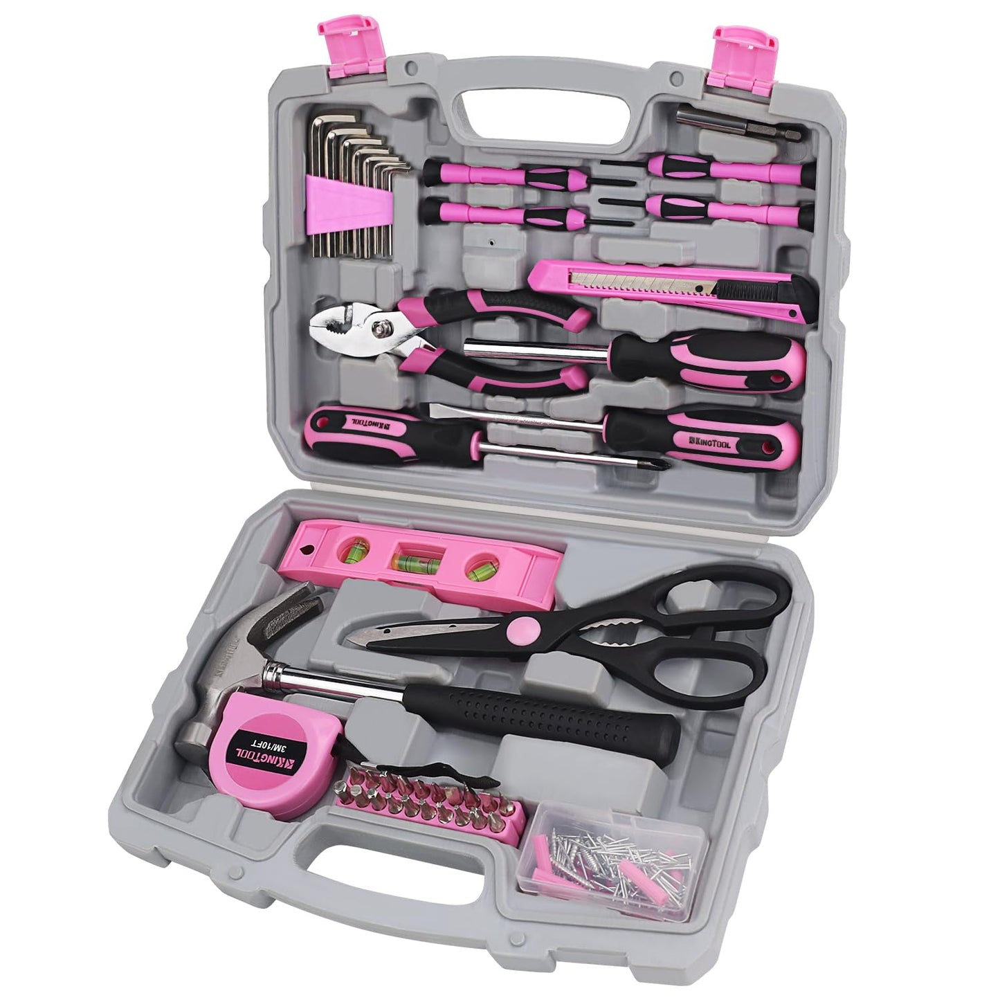 Pink 149-Piece Tool Kit for Home Repairs
