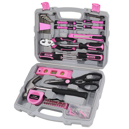 Pink 149-Piece Tool Kit for Home Repairs