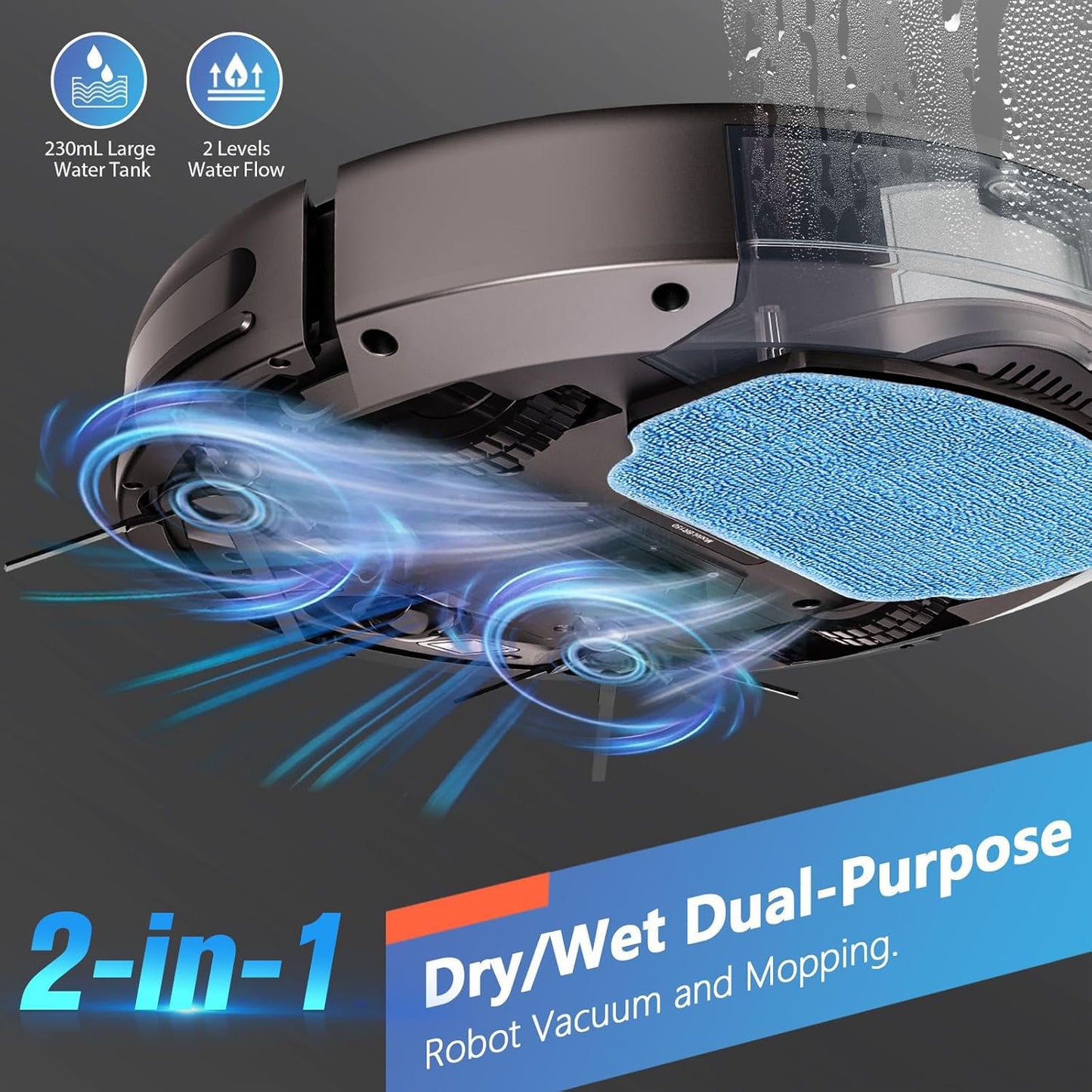 MAMNV Robot Vacuum Mop Combo with WiFi