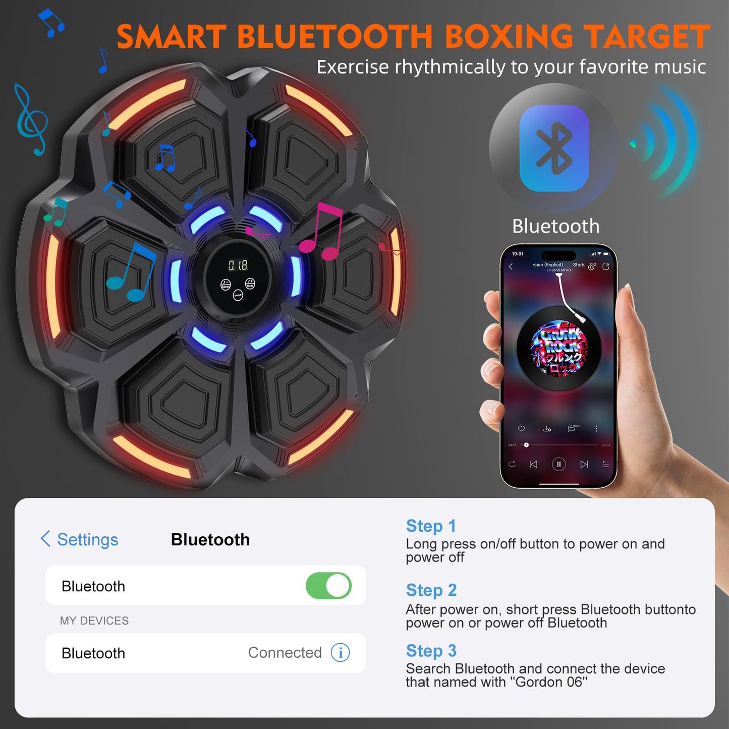 Bluetooth Music Punching Machine with Gloves