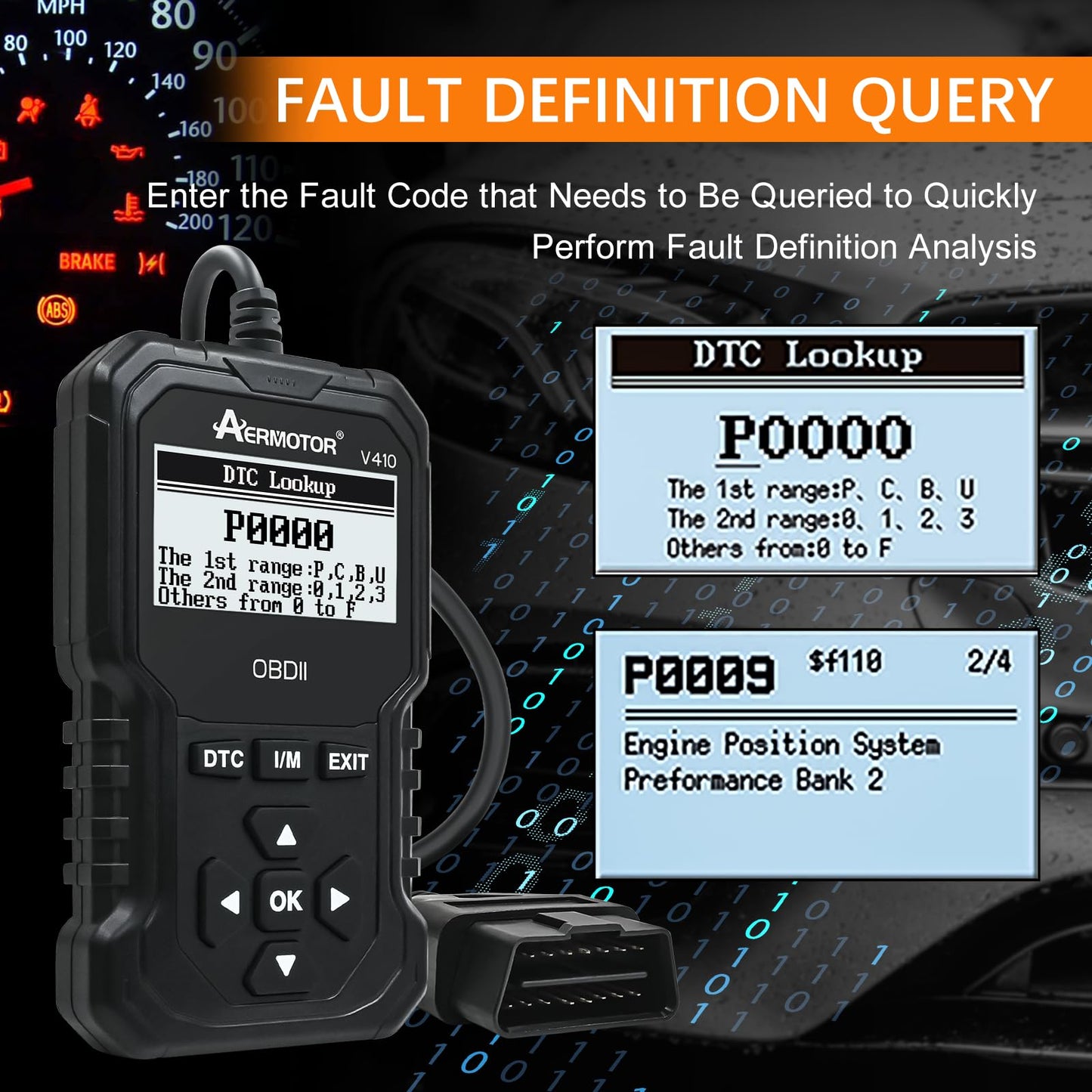 AERMOTOR OBD2 Scanner for Engine Fault Codes