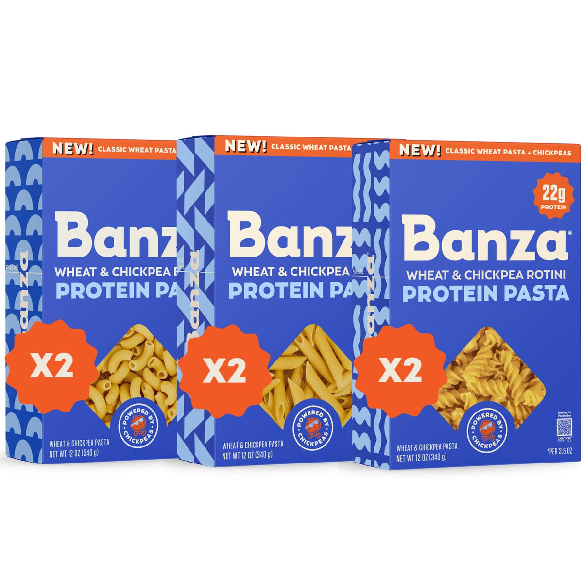 6 Pack Banza High Protein Chickpea Pasta Variety (OU)