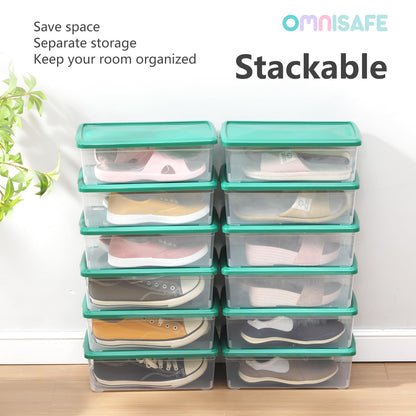OMNISAFE 12 Pack Stackable Plastic Storage Boxes