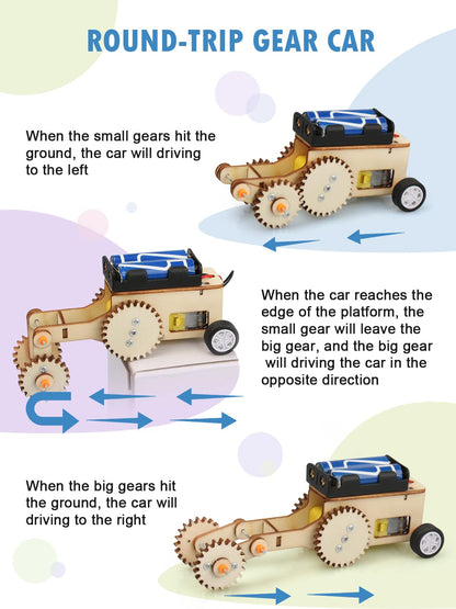 Poraxy 5-in-1 STEM Wooden Car Building Kit