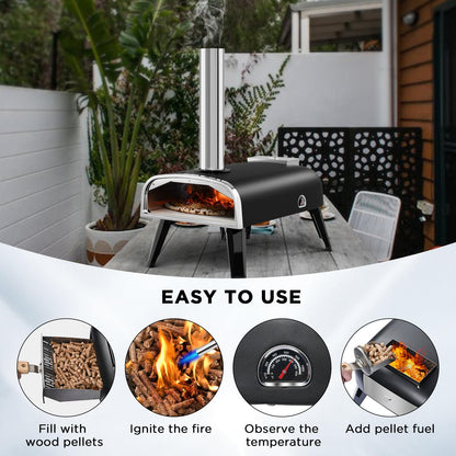 Outdoor 12" Wood Fired Pizza Oven Portable