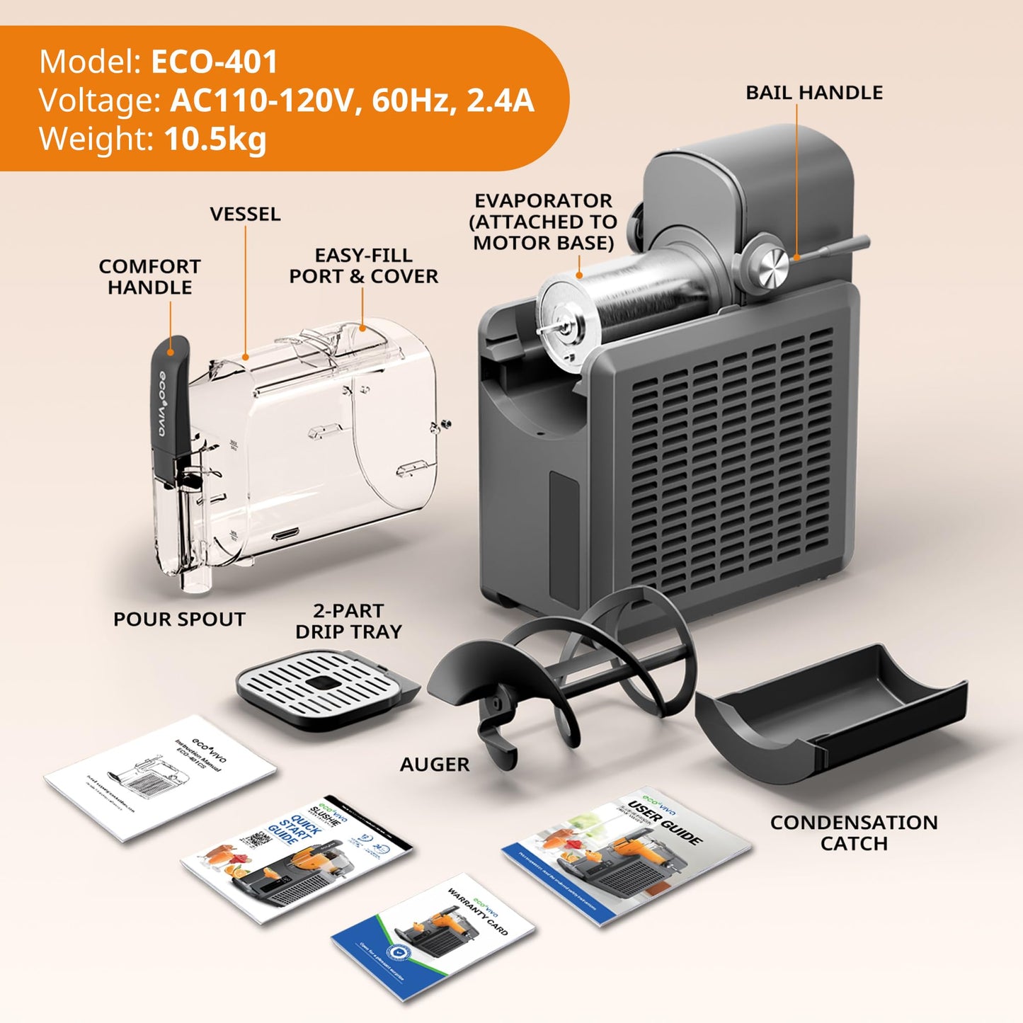 Ecoviva 88 oz Slushy Machine with 5 Settings