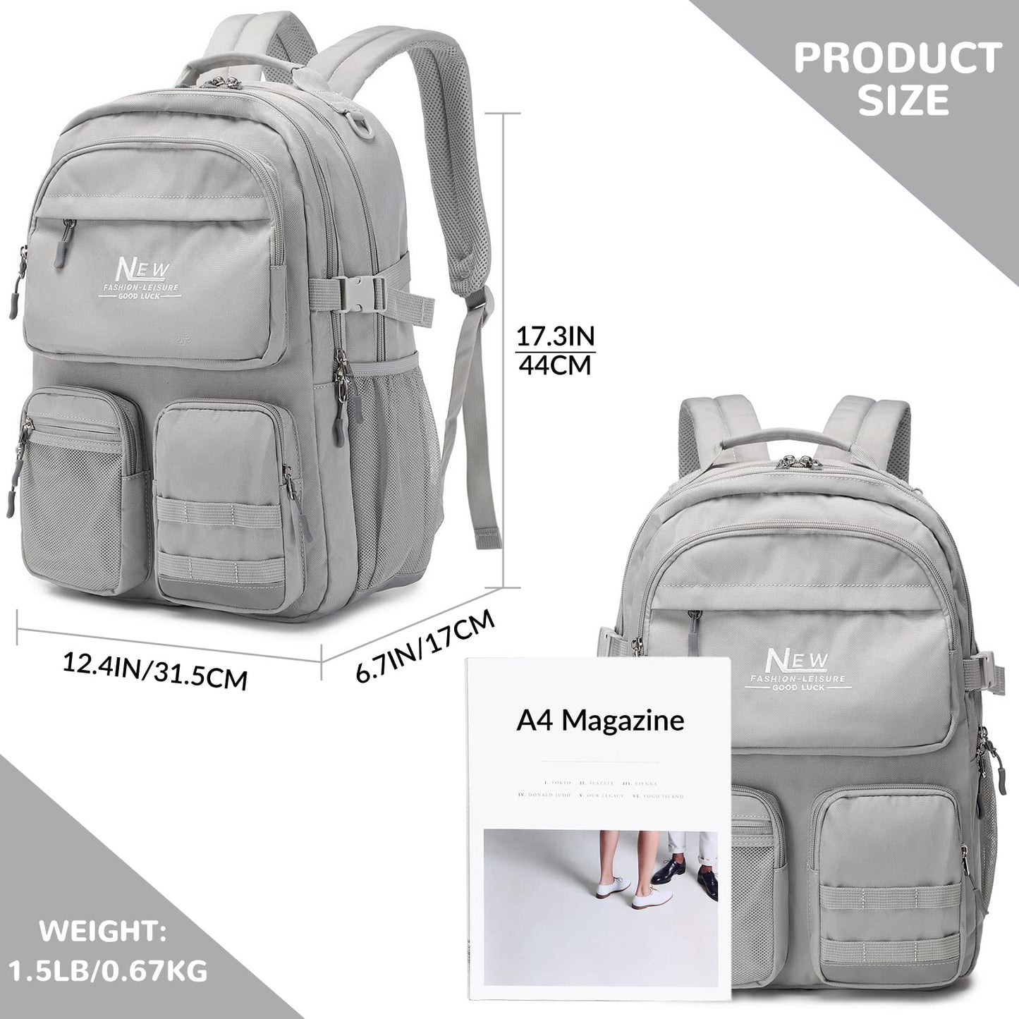 Water Resistant Backpack for Students, 15.6" Laptop