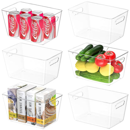 BALEINE 6-Pack Clear Stackable Storage Bins