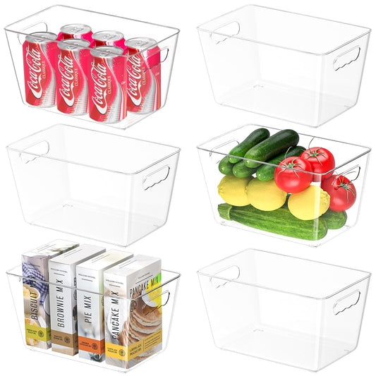 BALEINE 6-Pack Clear Stackable Storage Bins