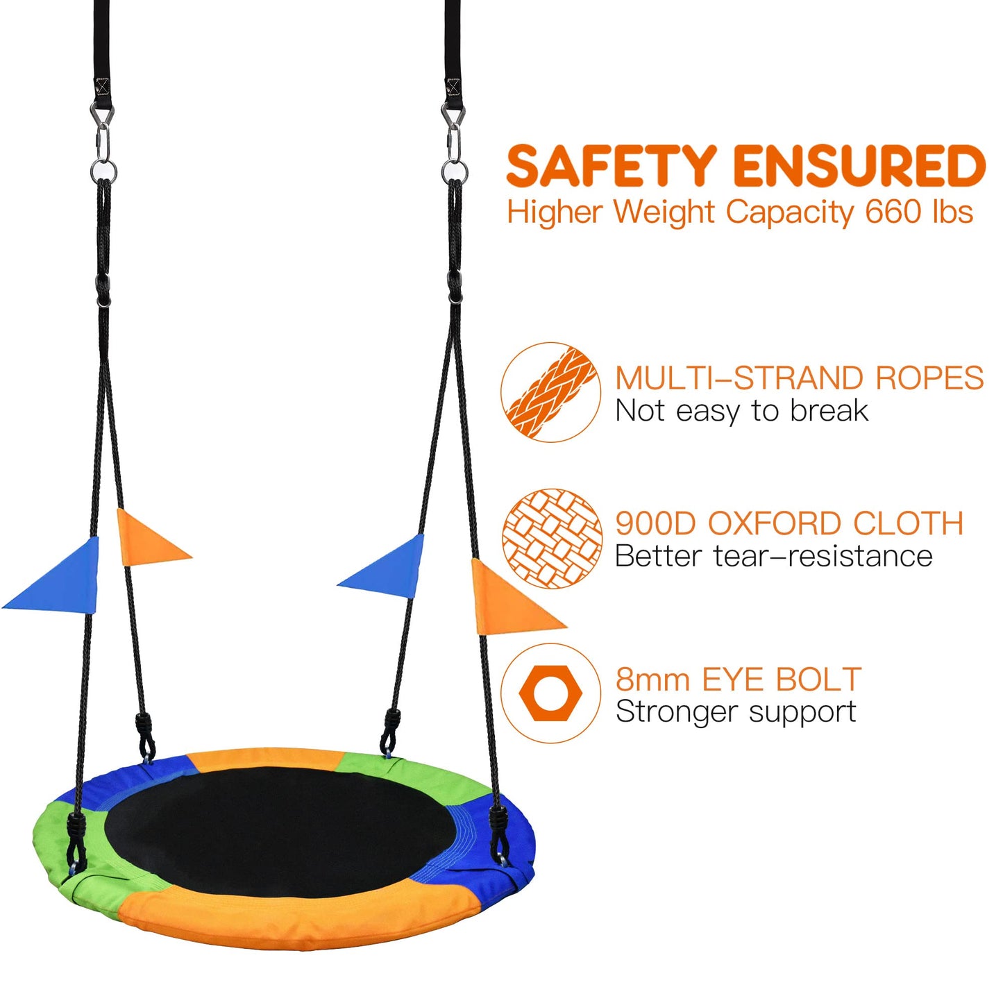 PACEARTH 40" Saucer Tree Swing for Kids