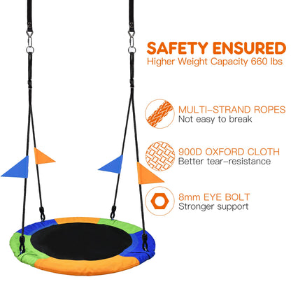 PACEARTH 40" Saucer Tree Swing for Kids