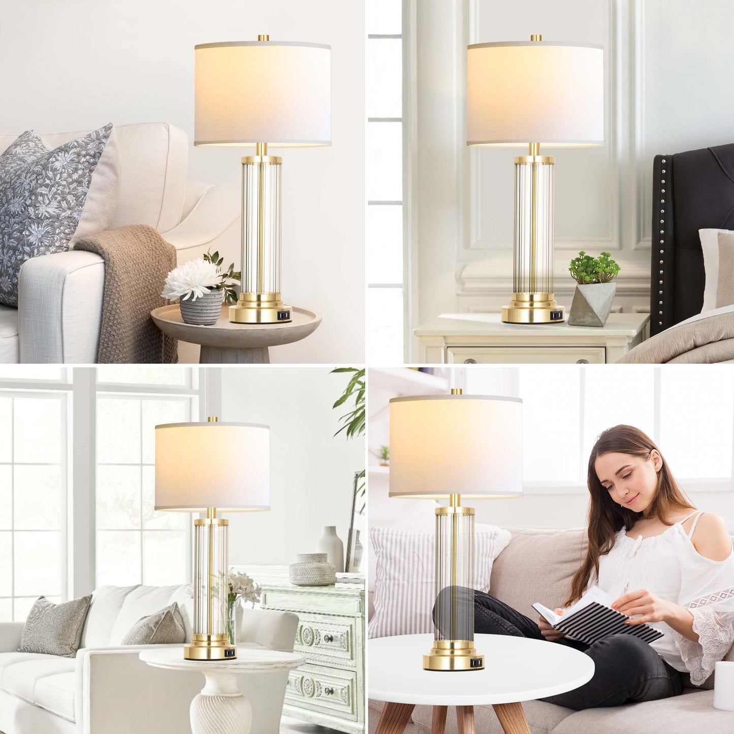 2 Pack Touch Control Dimmable Table Lamps