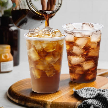 Huifany 200 Pack 9 Oz Clear Disposable Plastic Cups