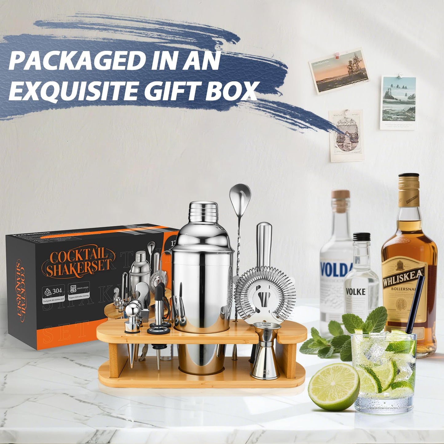13-Piece Cocktail Shaker Set with Tools