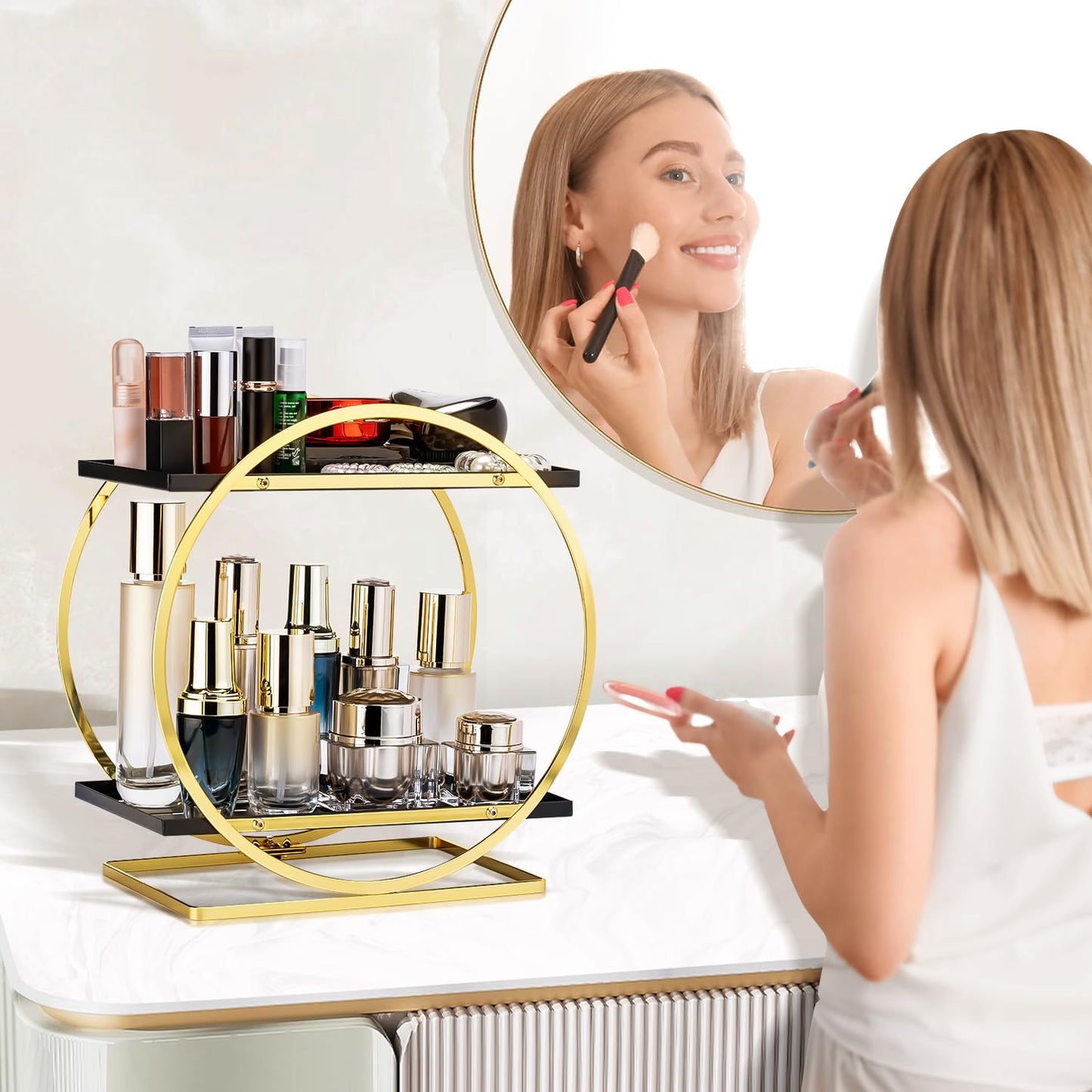 2-Tier Makeup Organizer for Vanity Storage