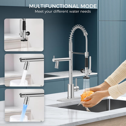 FORIOUS Modern Pull Down Kitchen Faucet with Sprayer